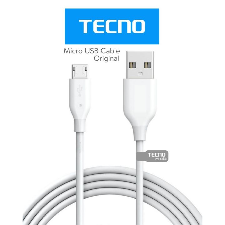 Tecno Original USB Cable - Tecno Mobile Charging USB To Micro USB Cable - Android Phones Charging Cable & Data Transfer Cable