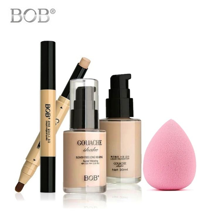Bob 03 In 01 Liquid Foundation And Concealer With Beauty Blender Makeup ...