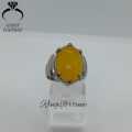 Yellow Aqeeq Ring For Men  Zard Aqeeq Stone Ring  Natural Yellow Agate. 