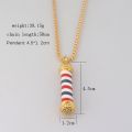 Fashion Barber Shop Pole 3D Barber Pole Chain Pendant Necklace Hip Hop Barber Hairdresser Gothic Necklace Jewelry. 