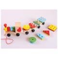 Wooden Colorful Shapes Train - 4 Shapes with different colours for learning and development of toddler and kids of preschool. 