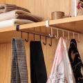 High Quality 6 hook cup holder iron kitchen storage rack cabinit hook Towel Cup Multifunctional Storage Hook Shelf Racks & Holders. 