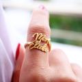 Personalized Adjustable Double Name Couple Rings For Women Stainless Steel Custom Two Names Birthday Jewelry Men/Women Gift. 