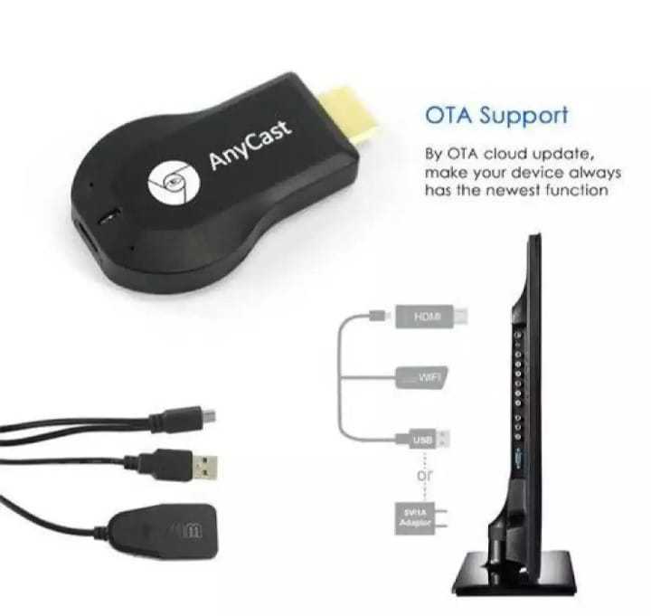 Anycast is a wireless display receiver mirroring device with 1080P HD resolution