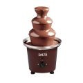 Salta Large Size Stainless Steel Chocolate Fountain Fondue Set Electric 3-Tier Machine with Hot Melting Pot Base (900ml Capacity). 