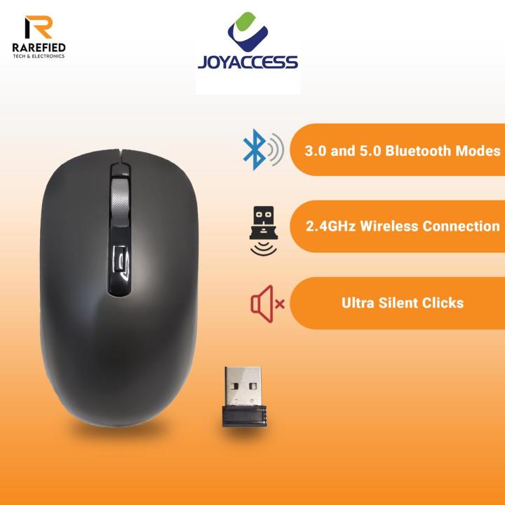 JOYACCESS M10 Dual Mode Wireless Mouse/Mice Silent Clicks (3.0 and 5.0 Bluetooth + 2.4GHz Dongle ) Wireless Mouse/Mice For PC / Laptop / MacOS / Android Adjustable DPI