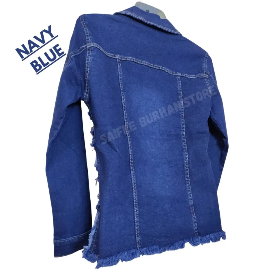 Denim Blue Slim Fit Jeans Jacket for Women Daraz.pk