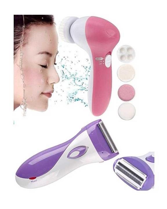 5 In 1 Face Massager And Rechargeable Electric Lady Shaver