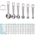 Measuring Spoons, Stainless Steel Measuring Spoons Cups Set, Small Tablespoon with Metric and US Measurements, Set of 6 for Gift Measuring Dry and fluid Ingredients. 