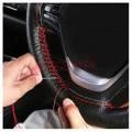 Stitch DIY Leather Steering Wheel Cover Car Sew-on Wrap Kit - High Quality. 