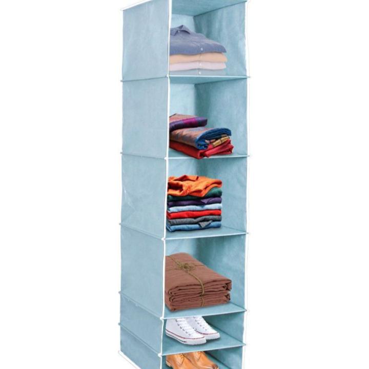 Closet Organizer Hanging Storage Bag Wardrobe Cloth Organizer 5/6 Layers Shelf Foldable Clothing Storage Rack Shelves