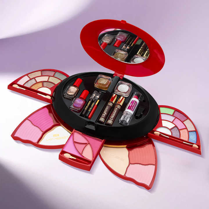 Butterfly Design Makeup Kit - Black And Red