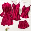 Night set 4 piece nightwear for women/sleepwear(night + silk gown). 