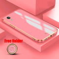 Biruiqu for OPPO A37 Back Cover Luxury 6D Plating Frame Shiny Bling Phone Pounch Soft Silicone Square Phone Case. 