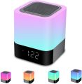 WamGra Wireless Bluetooth Speaker with Touch Control Bedside Lamp,Alarm Clock,MP3,Portable Smart LED Touch Sensor Table Lamp Dimmable RGB Multi-Color Changing Night Lights, All in 1. 