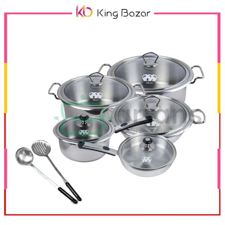 Alpha Cuisine Gift Set - 12-Piece Stainless Steel Cookware Set