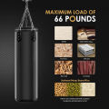 Boxing Bag with chain Boxing Gloves and Hand bandages Wraps Boxing Kit Full Set Punching Bag for Men Girls  Adults Length 3 feet and 4 Feet. 
