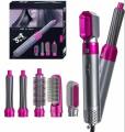 Majestu 5 in 1 Hair Dryer Set Hot Air Comb Blow Volumizer Brush 5 in 1 Hair Styler Hot Air Styler 5 in 1 Curling Iron Set Salon One Step Hot Air Brush Curling Wand Ionic Ceramic Hair Straightener Brush Electric Blow Dryer Curler for Women Girls. 