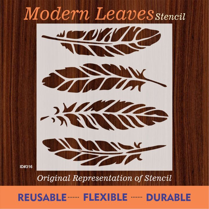 MOdren leaves Reusable Stencil For wall Painting Art DIY Home Decor, Album Crafts and Canvas ID 316