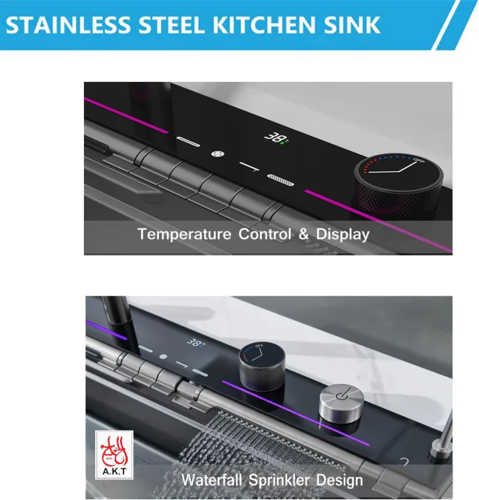 Kitchen%20Sink%20Digital%20Display%20Embossed%20Large%20Single%20Groove%20honeycomb%20dragon%20Black%20Nano%20Raindance%20Waterfall%20Sink%20with%20Pressurized%20Cup%20Washer%20and%20Two%20Waterfalls%20-%20Image%206