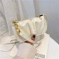 Fashion Soft PU Leather Cloud Bag One-shoulder Handbag Women's Crossbody Bags Armpit Cloud Fold Bag 1Pcs. 