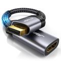 JSAUX (Male to Female) DP Display Port to HDMI Converter 1080P@60Hz Nylon Braided Aluminum Shell. 