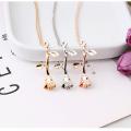 Elegant Wedding Engagement Lady Rose Flower Charm Chain Pendant Necklace Jewelry. 