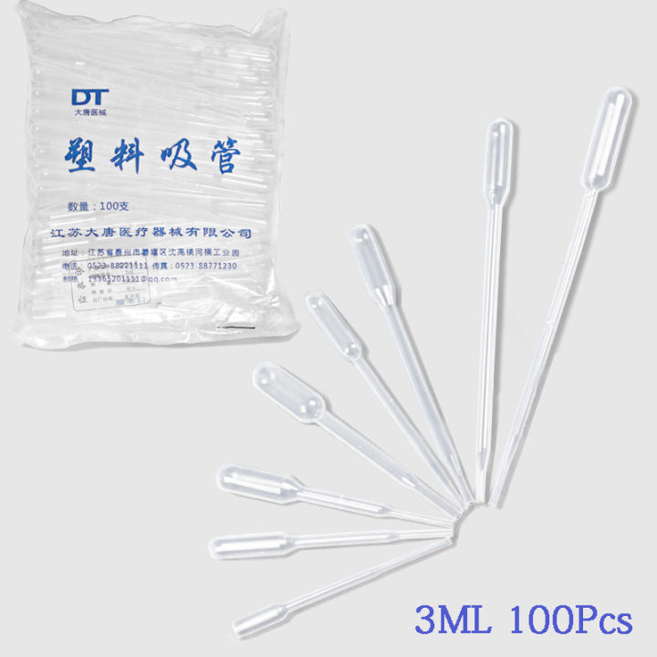 【A village Store】3ML Multi-function Dropper Pipettes Liquid Transfer Graduated Pipettes Lab Test Tubes Supplies