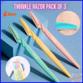 Pack of 3 Tinkle Eyebrow Razor, 3pcs twinkle razor set Facial Hair Remover Eyebrow Trimmer, Sharp Mini Makeup Shaper, Lip Razor Beauty Tool Eyebrow Trimmer and Shaper Pain free Alternative for Beautiful Eyebrows (Pack of 3). 