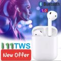 TWS i11 Airpods (True Wireless Stereo) Bluetooth With Super Sound & High Quality Touch Sensors True Stereo Headphones with Mic. Bluetooth Wireless Earbuds + Sport Headset for All Devices.. 