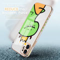 Hontinga for OPPO A54/A54 2021 Back Cover（Free Lanyard）Luxury 6D Plating Cute Crown Dinosaur Side Pattern Case Soft Silicone Square Mobile Cover. 