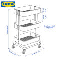 IKEA Trolley, Black | White | Yellow | Grey-green, RÅSKOG. 