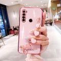 For Realme 5 Pro Back Cover with 3D Love Heart Wristband Chain Fashion Bracelet Shiny Plating Phone Case Soft Silicone Bumper Protective Cover. 