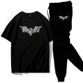 Black Summer Printed Tracksuit For Men & Boys - Soft & Comfortable Fabric T Shirt & Trouser Printed Tracksuit. 