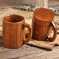 320ml Large Wooden Mug Wood Cup Wooden Tankard Stein Beautiful Tea Cup Barrel for Men Women Creative Coffee Mug. 