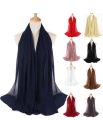 Luxury Plain Chiffon Georgette Hijab Scarf in High-Quality Fabric, Light weight Hijabs/Scarves/Stoler for Girls/Women (pack of 2). 