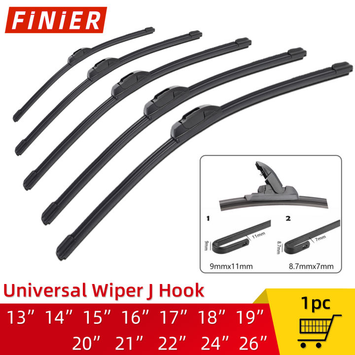 OEM Car Wiper Blades J U Hook 13 14 15 16 17 18 19 20 21 22 24 26 Windshield Windscreen Rubber Car Accessories 1PC