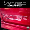 Pair of i-vtec DOHC Reflector Vinyl Sticker Waterproof , Car decoration, Car Sticker,Car Accessories, Stickers for Car. 