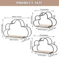 Wall Mounted Floating Shelves Black Cloud Shape, Modern Metal Wall Shelf, Simple Wood Partition Storage Shelves, Wall Decor Rack for Bedroom, Living Room, Kitchen and Office Customized by Creative Decore. 