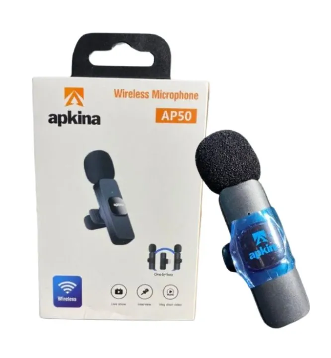 Apkina AP-50 Wireless Microphone Type-C & Lightning – Single Lavalier ...