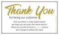 Thank You For Your Order Card Praise Labels For Businesses. 