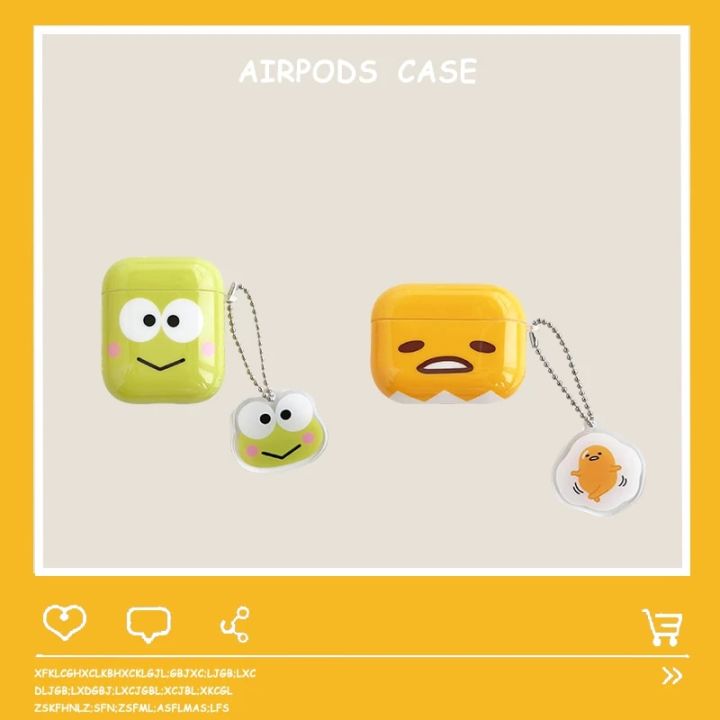 Sanrio Kerokerokeroppi Gudetama Bluetooth-compatible Earphone Set Soft case Earphone Case for AirPods 1 2 Pro 3 Cover 3D Pendant Killer Bzzo