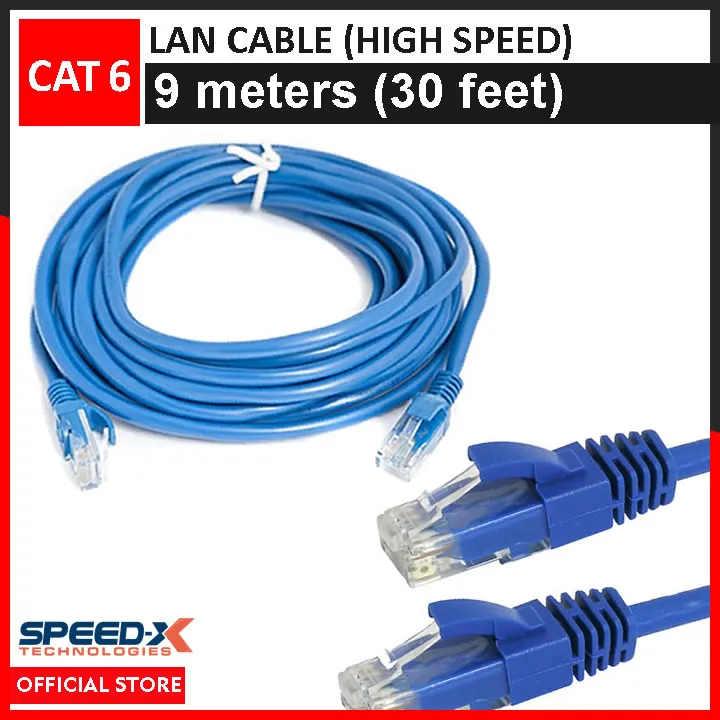 SpeedX%20LAN%20Cable%209%20meters%20(30%20feet)%20/%2010%20Yards%20Cat%206%20Ethernet%20Cable%20Fixed%20Connectors%20Internet%20Wire%20-%20Image%203