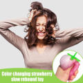 New Strawberry Squishy Color Change Simulation Fruit Decompression Key Chain Jewelry Cartoon Slow Rebound Decompression Pendant.