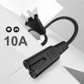 2 Prong Power Cord Tape Cable (1.25Y) Black Original Branded Pure Copper Lead. 