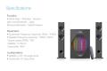 F&D T300X 140 W 2.1 Channel Soundbar Cum Tower Speaker Wireless Bluetooth Multimedia TV Speaker with Multicolor LED Display, Remote, Digital FM & USB. 