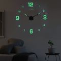 DIY 3D Luminous Wall Clock Neon Acrylic Glow Design Creative Quartz Large Size 24x24 for Living Room and Office. 