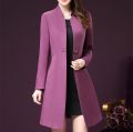 long  cotton wool coat Women's Relaxed-Fit Water-Resistant Trench Coat. 