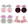 Western Cowgirl Hat Dolly Howdy Boots Cowboy Let's Go Girls Statement Nashville Country Music Disco Earrings. 