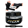 Leather Weight Lifting Belt 6 Inch & 4 inch for Powerlifting, Weightlifting, Heavy Gym Training Workouts, for Men and Women Padded Leather Contoured Weightlifting Belt with Suede Lining and Steel Roller Buckle. 